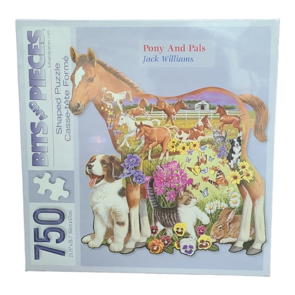 NEW Bits and Pieces Shaped Puzzle  PONY AND PALS Jack Williams 750-piece - Picture 1 of 4